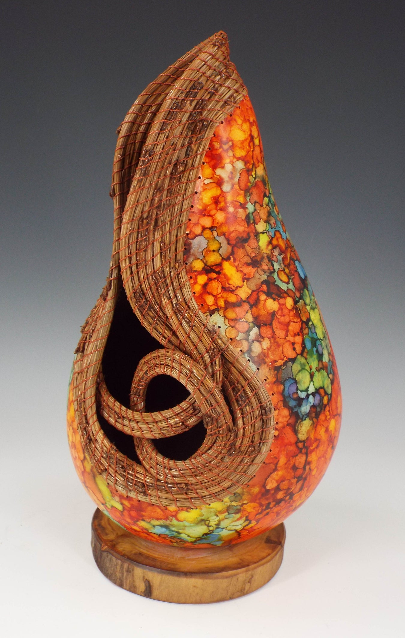 Photo of gourd sculpture by Judy Richie