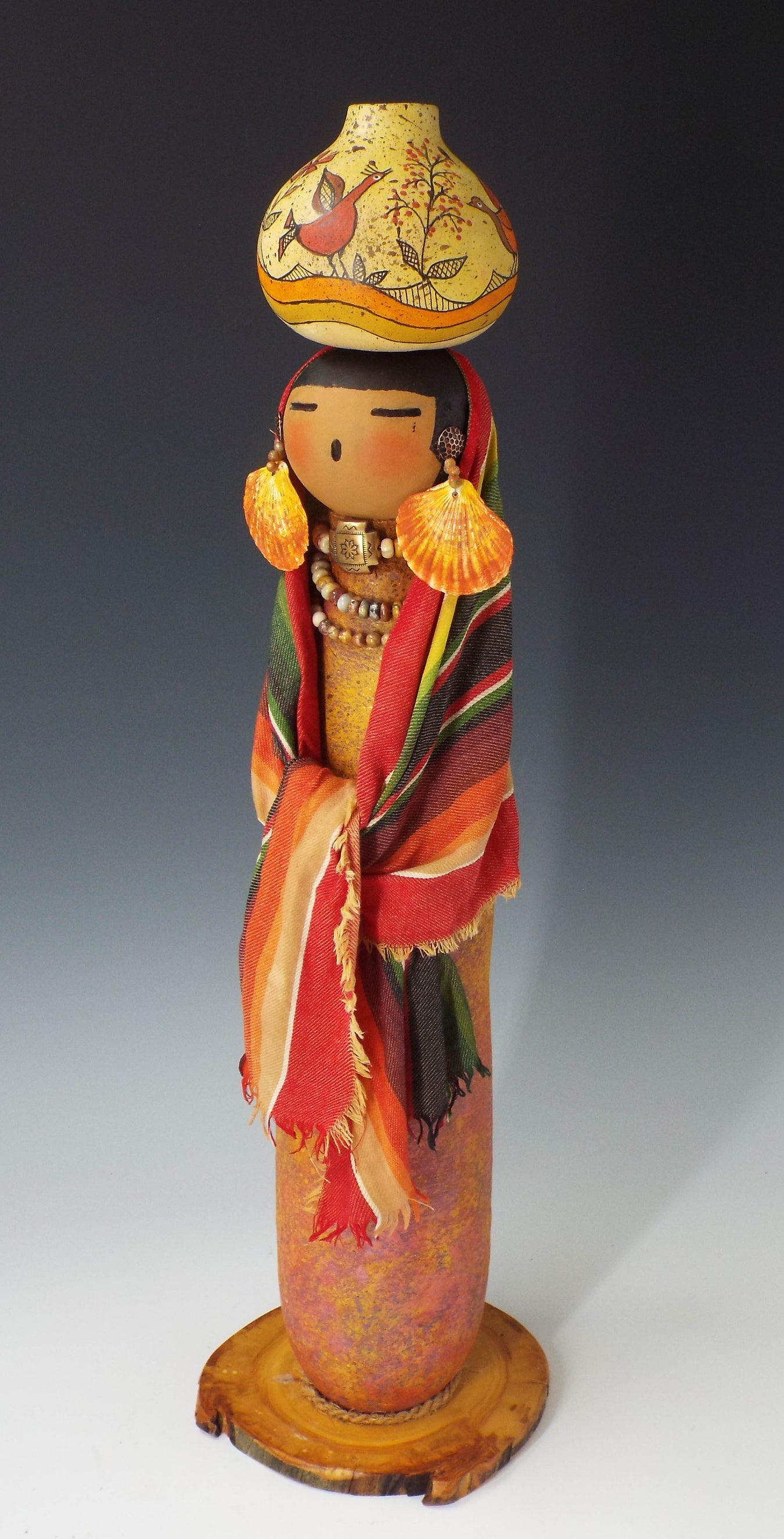 Photo of gourd sculpture by Judy Richie