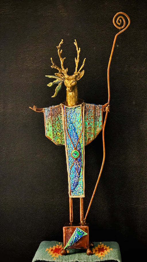 Photo of Steel and Fused Glass Sculpture by T/M Alexander
