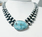 silver bead and turquoise necklace