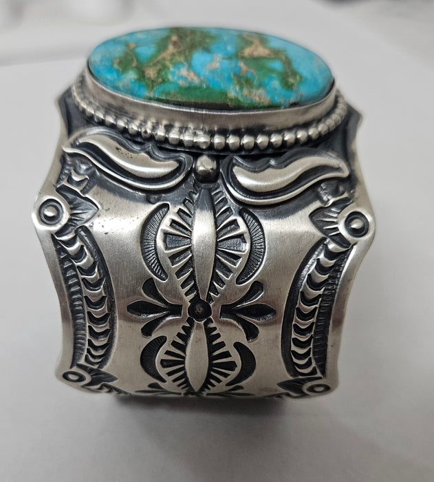 Sterling silver cuff with turquoise stone