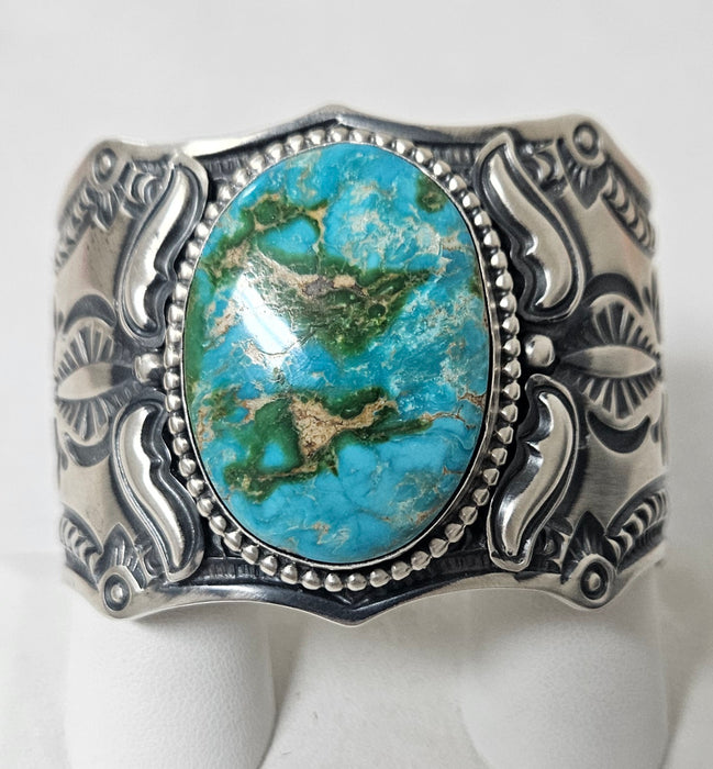 Sterling silver cuff with turquoise stone