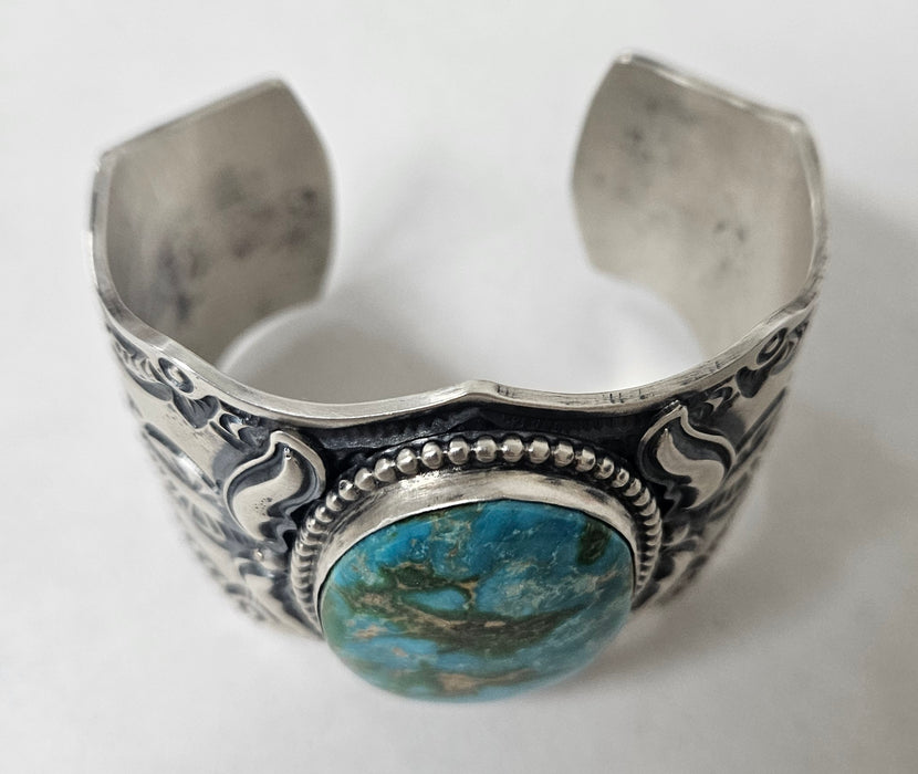 Sterling silver cuff with turquoise stone