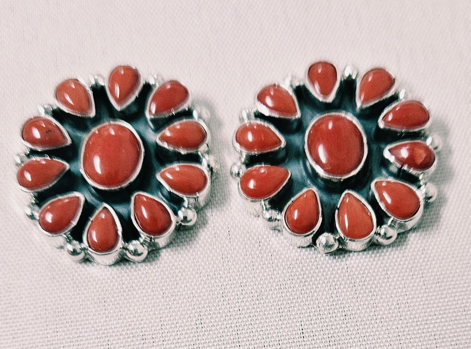 Coral post earrings