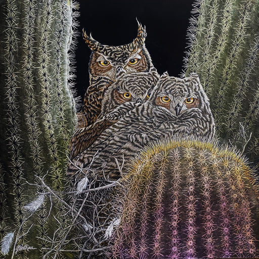 Photo of Scratchboard painting by Joe Watkins