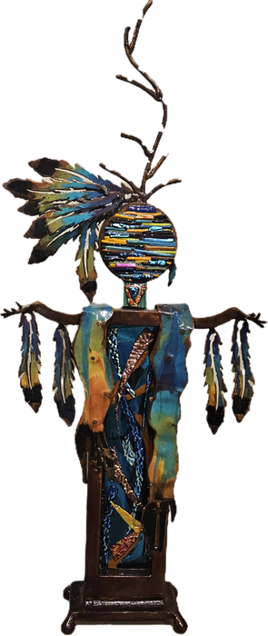 Steel and Fused Glass sculpture by T/M Alexander