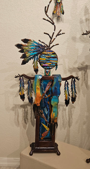 Steel and Fused Glass sculpture by T/M Alexander