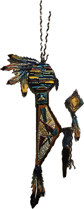Steel and Fused Glass sculpture by T/M Alexander