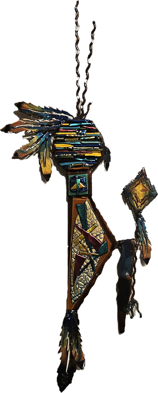 Steel and Fused Glass sculpture by T/M Alexander