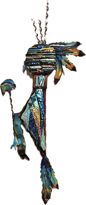 Steel and Fused Glass sculpture by T/M Alexander
