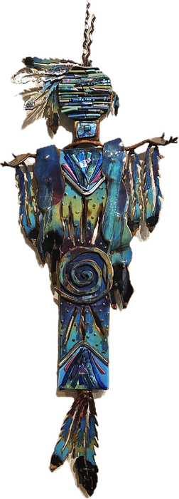 Steel and Fused Glass sculpture by T/M Alexander