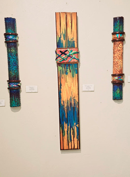 Photo of Steel and Fused Glass sculpture by T/M Alexander