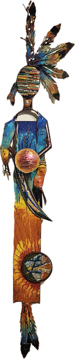 Steel and Fused Glass sculpture by T/M Alexander