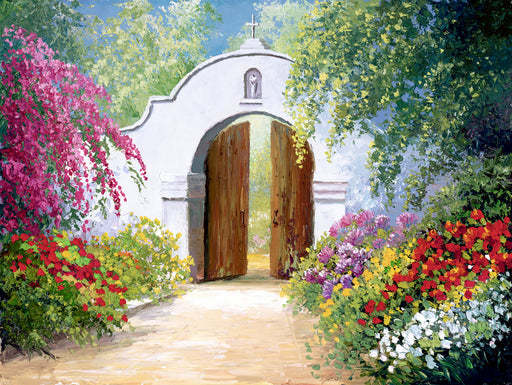 Photo of Charles Pabst Painting of Bougainvillea Arch