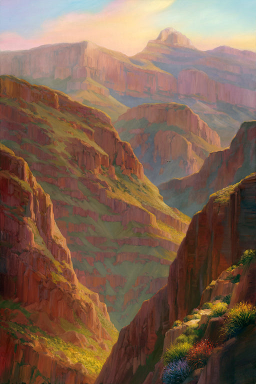 Photo of Charles Pabst Painting of Bright Angel Trail