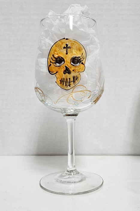 LLWine Stemmed White Day of the Dead 17