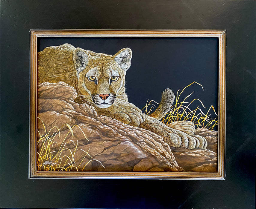 Photo of Scratchboard painting by Joe Watkins